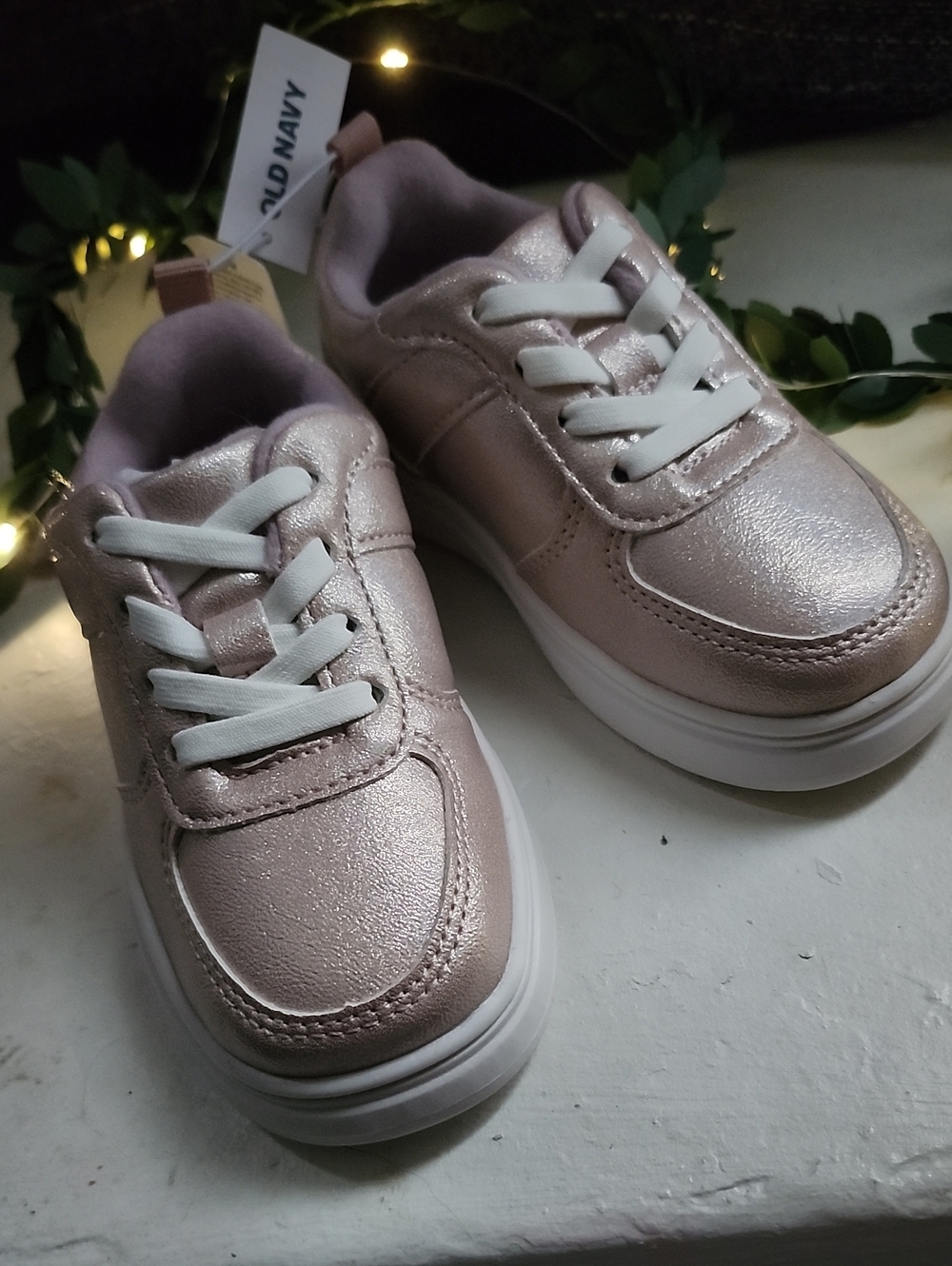 Old Navy Metallic Rose Gold Kids Sneakers